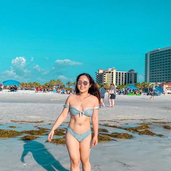 Striped Knot front bardot high cut bikini - Picture 4 of 6